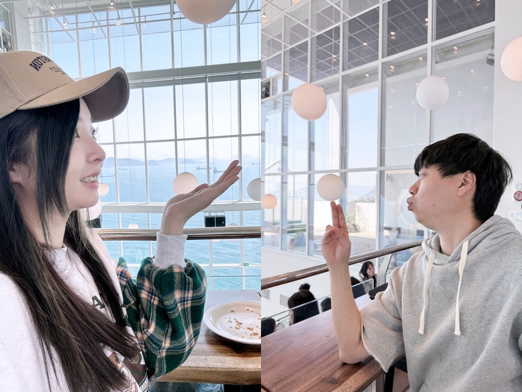 【釜山美食推薦】「THRILL ON THE MUG! (스릴온더머그)」釜山影島最美海景咖啡廳，兩層樓全景落地玻璃窗看海喝咖啡!