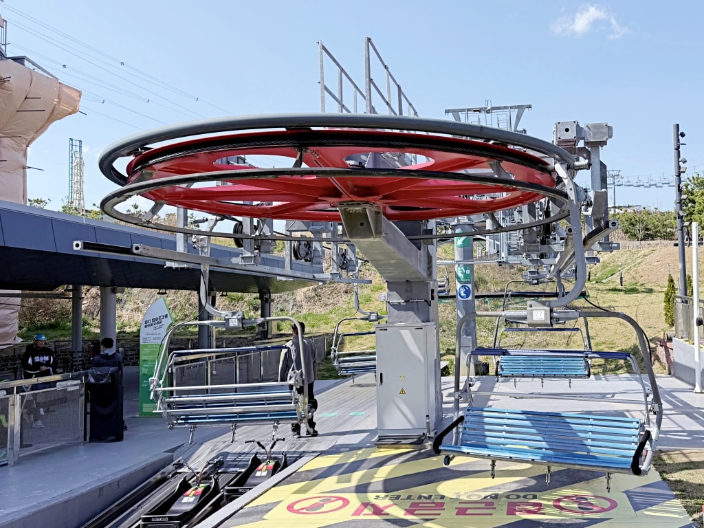 【釜山景點推薦】「釜山斜坡滑車 Skyline Luge Busan」大人小孩都瘋狂的釜山必玩項目，斜坡滑車+高空纜車美景一覽無遺!